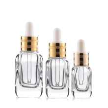 10ml 15ml 20ml 30ml 50ml 100ml Eye Face Serum Essential Oil Cosmetic Clear Square Glass Dropper Bottle Packaging